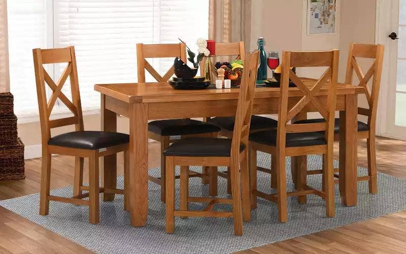 Wooden Dining Table Set By Royaloak, Oak Wood Dining Table Set